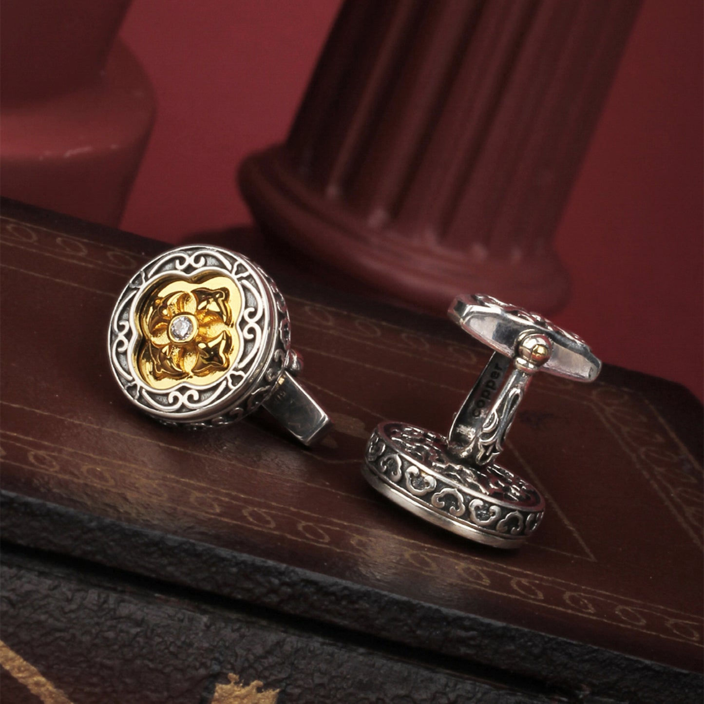 925 silver series cross iris cufflinks MM2220S