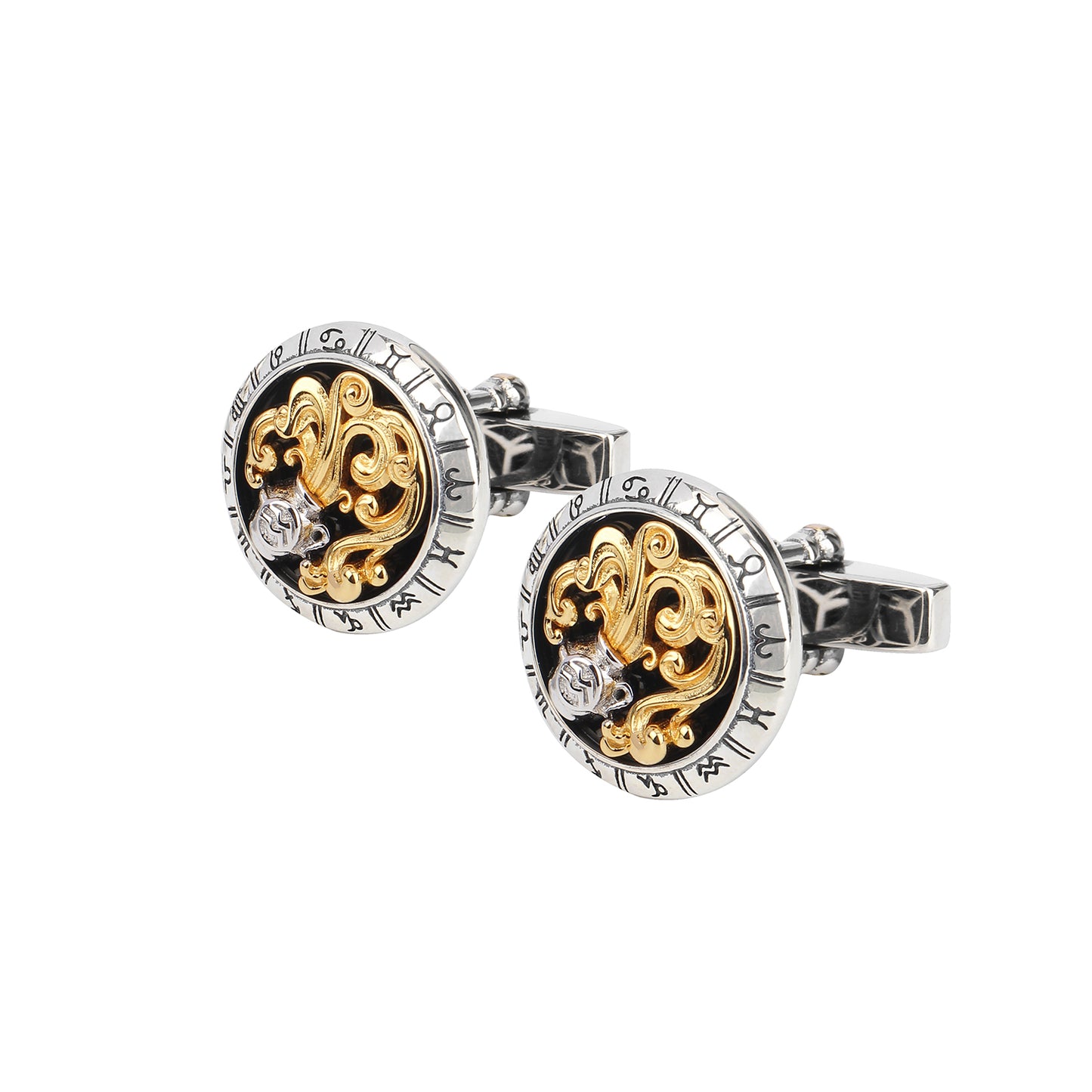 Astrology Aquarius twelve constellations series 925 silver cufflinks MM2223S