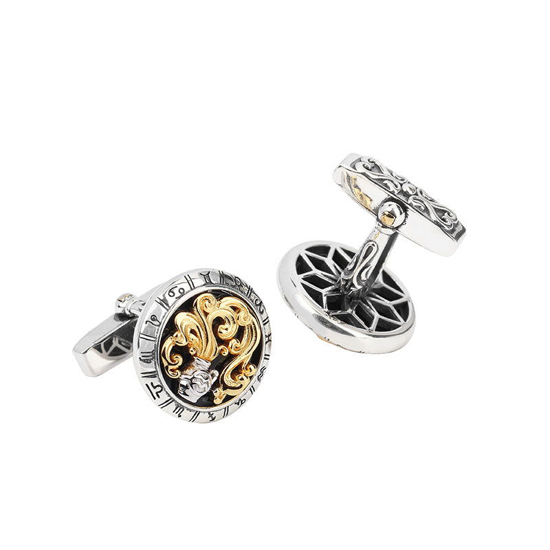 Astrology Aquarius twelve constellations series 925 silver cufflinks MM2223S