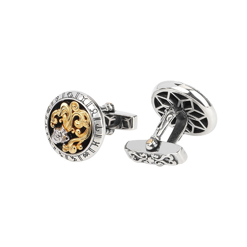 Astrology Aquarius twelve constellations series 925 silver cufflinks MM2223S