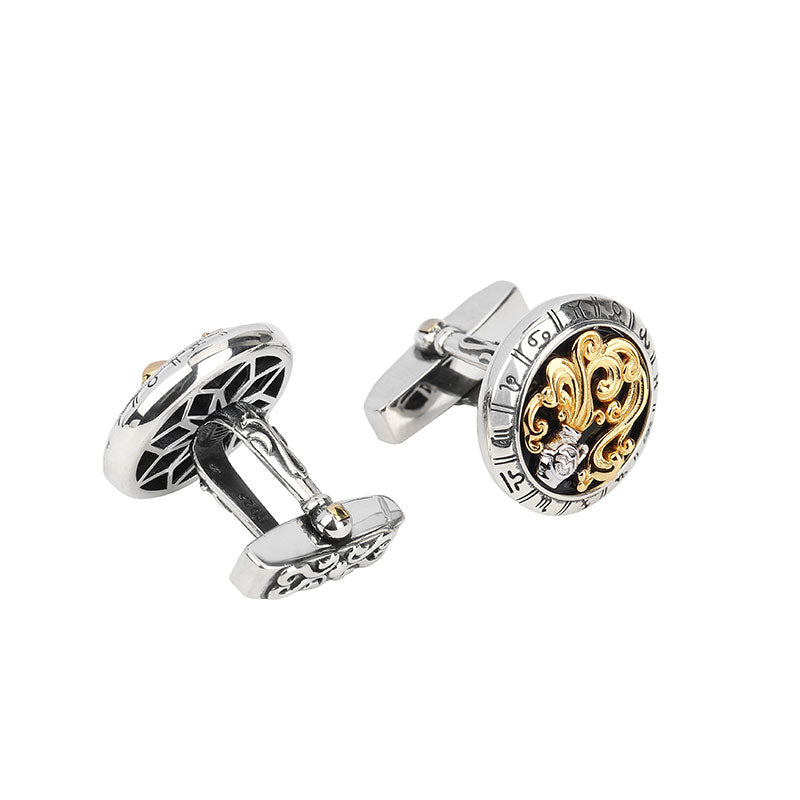 Astrology Aquarius twelve constellations series 925 silver cufflinks MM2223S