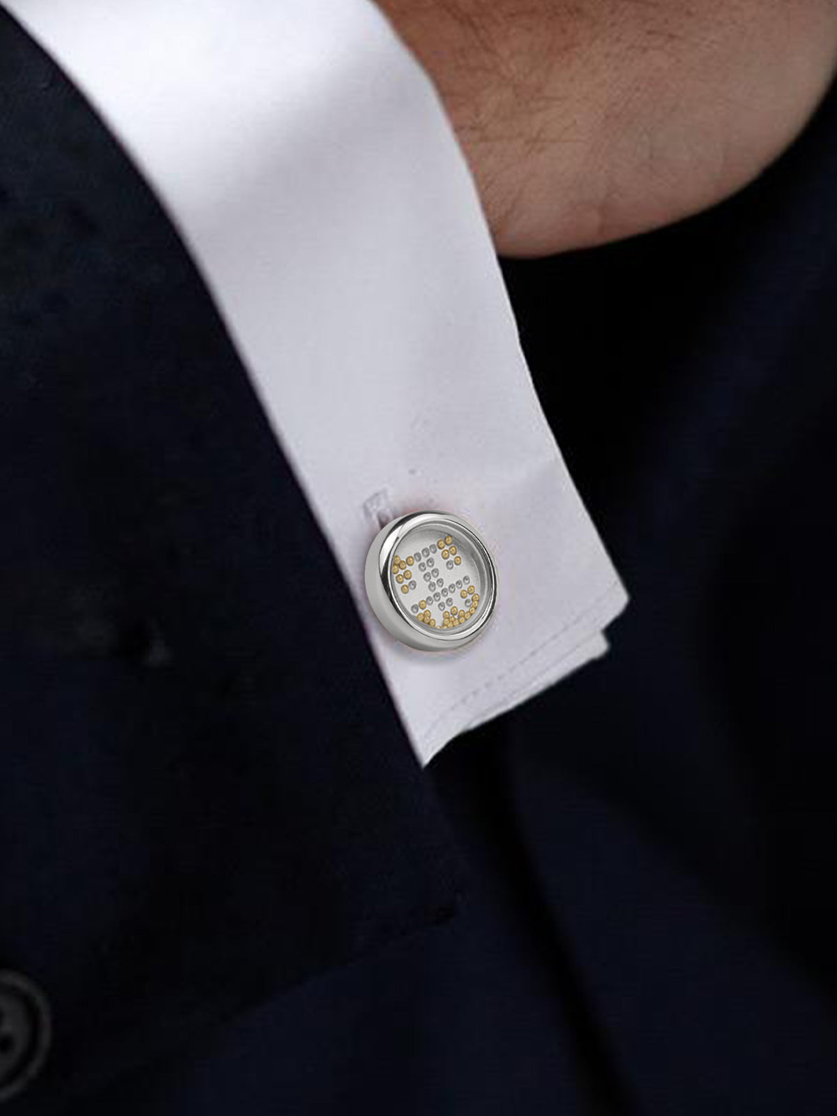 Scattered beads series cufflinks MM1908071 White