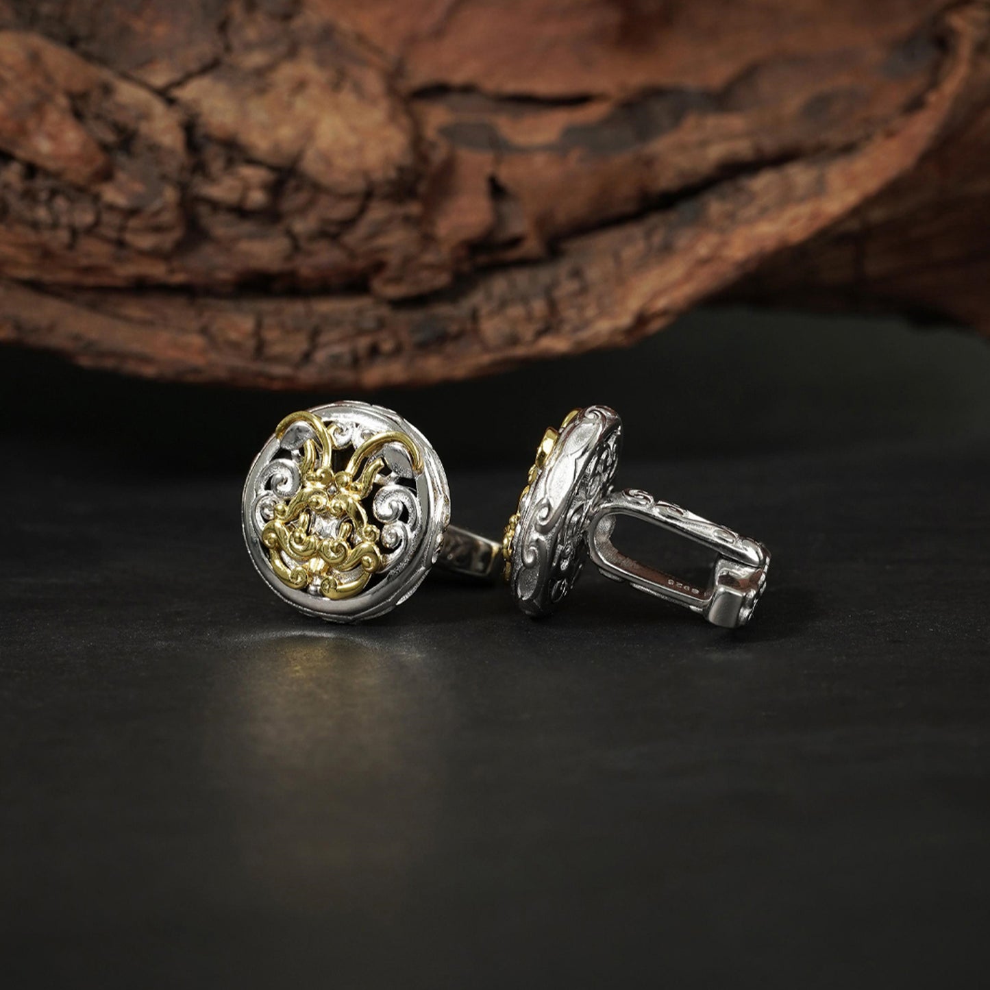 Bogu Pattern Series Mao Rabbit Cufflinks Twelve Zodiac Signs MM2317S