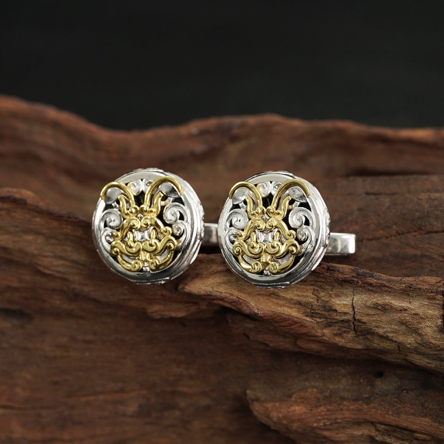 Bogu Pattern Series Mao Rabbit Cufflinks Twelve Zodiac Signs MM2317S