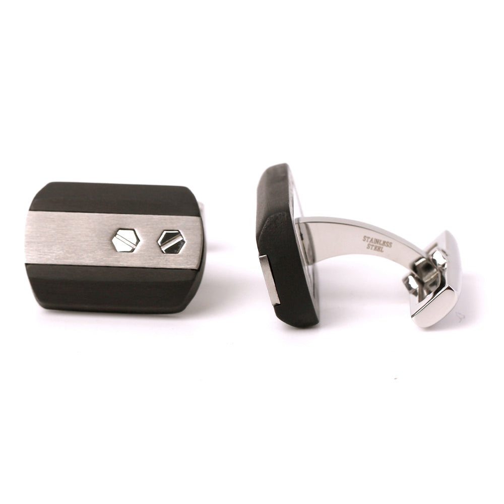 Ebony Series Steel Cufflinks - Models E01, E02, E03. Elevate Your Style!