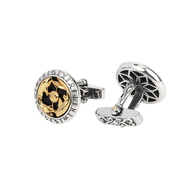 Astrology Pisces twelve constellations series 925 silver cufflinks MM2221S
