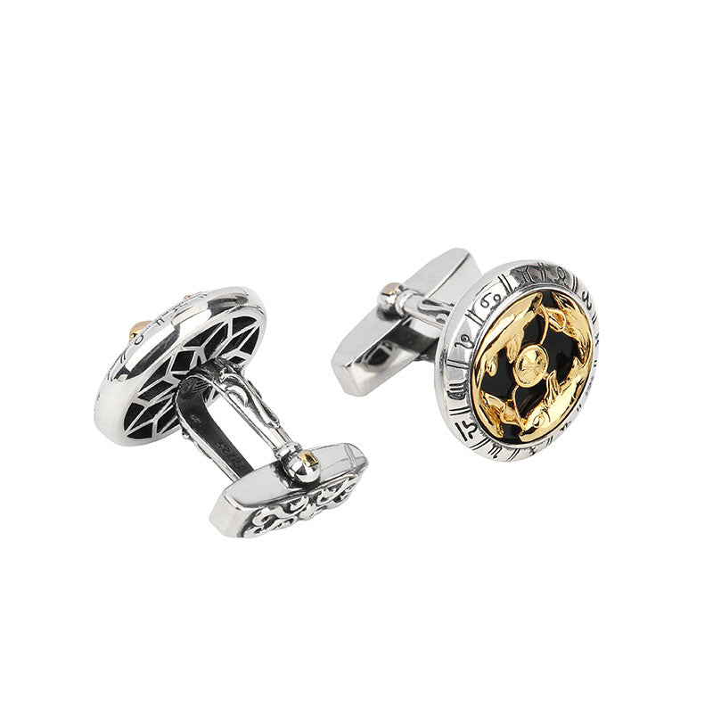 Astrology Pisces twelve constellations series 925 silver cufflinks MM2221S
