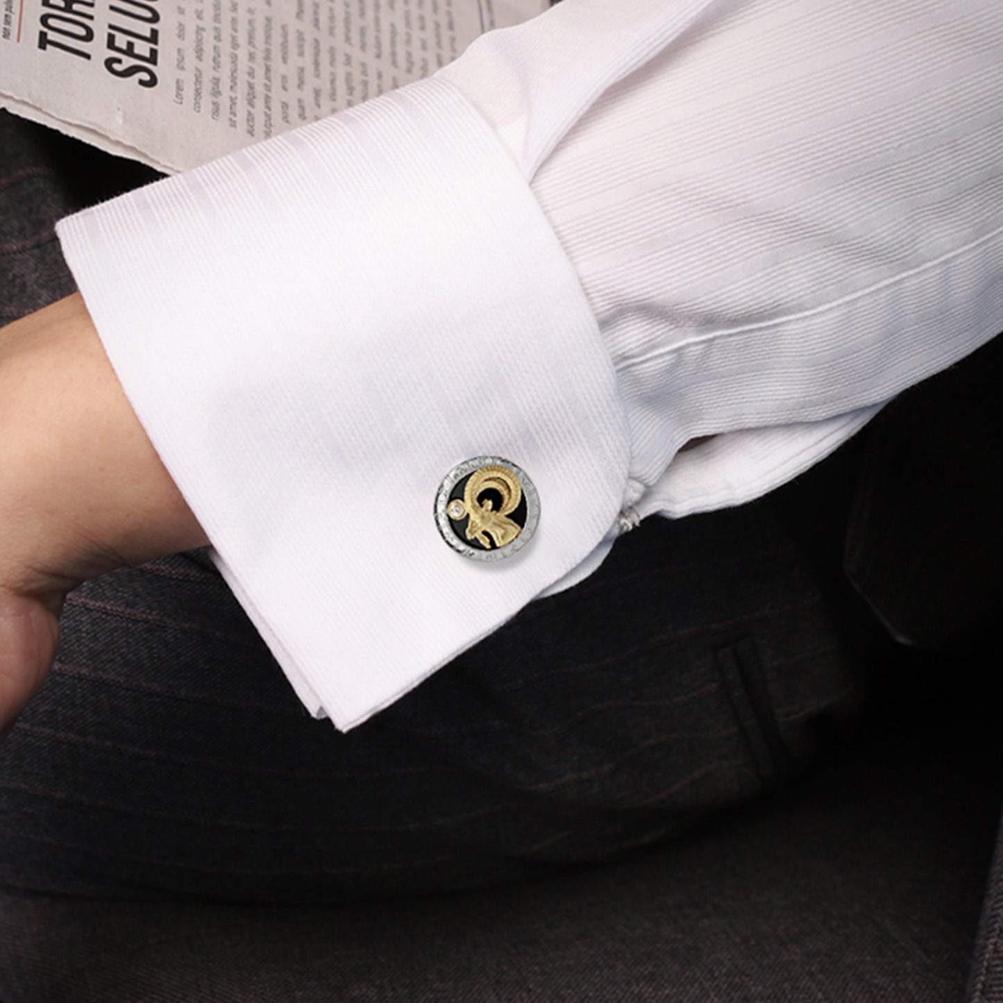 Astrology Aries twelve constellations series 925 silver cufflinks MM2307S