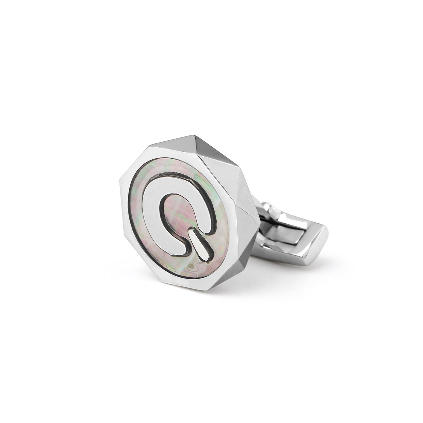 Barents Sea Chart - butterfly shell inlaid 26 letter series cufflinks MM2237A-Z Select one only