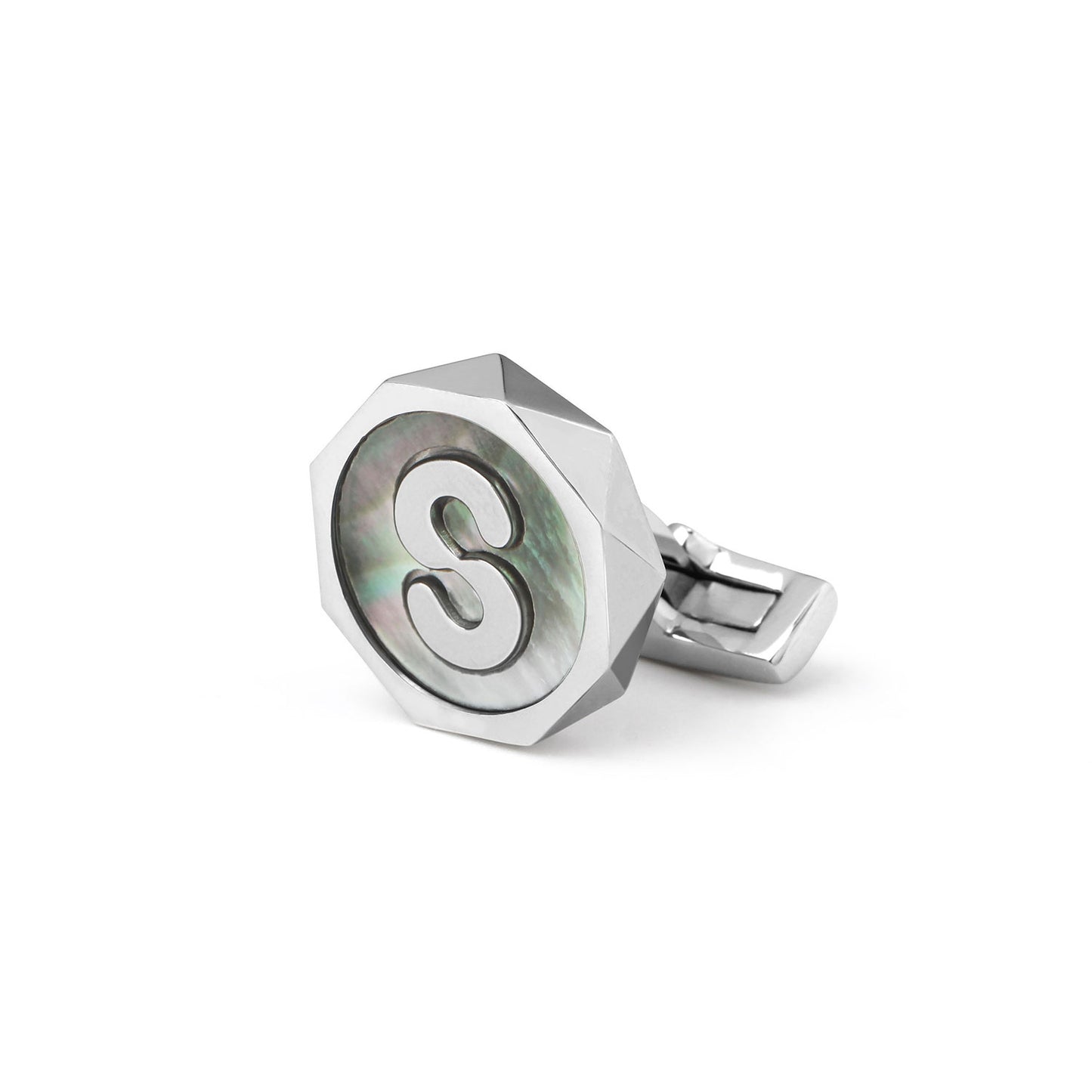 Barents Sea Chart - butterfly shell inlaid 26 letter series cufflinks MM2237A-Z Select one only