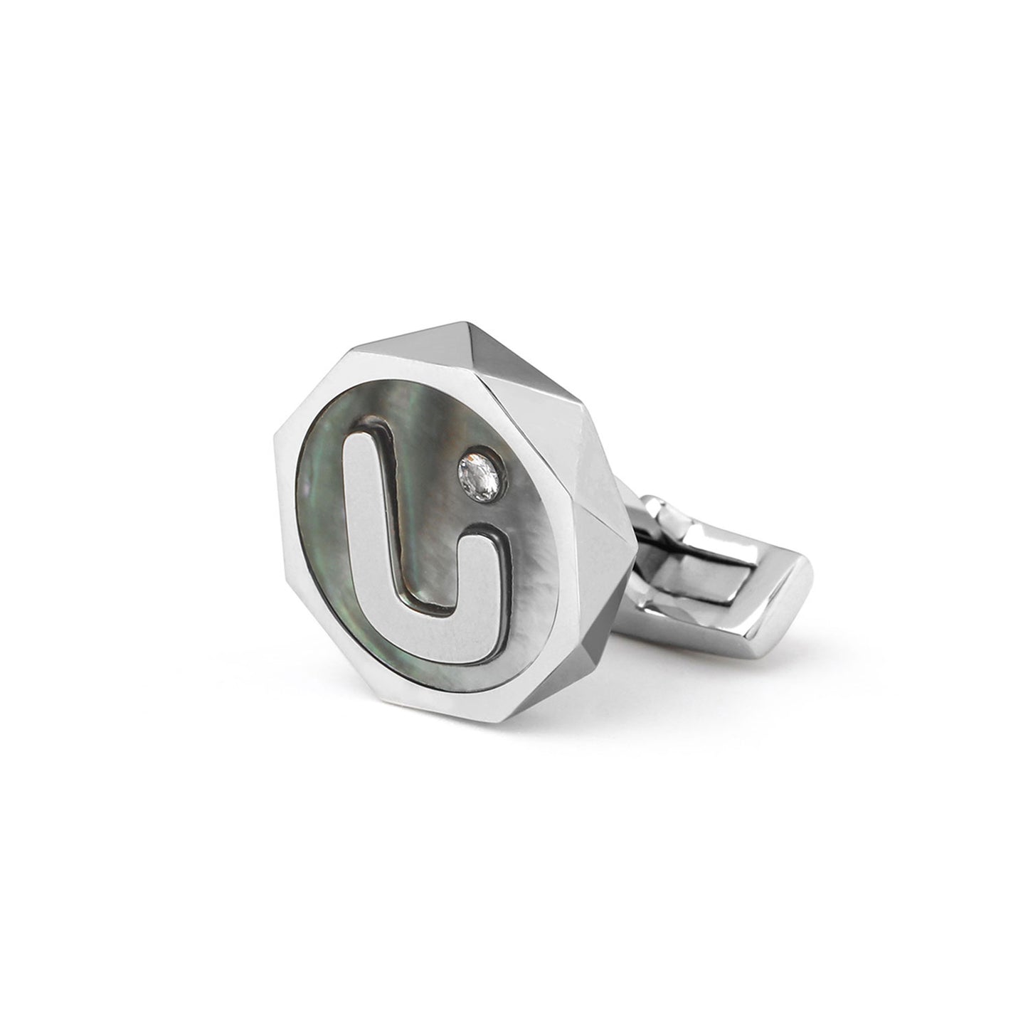 Barents Sea Chart - butterfly shell inlaid 26 letter series cufflinks MM2237A-Z Select one only