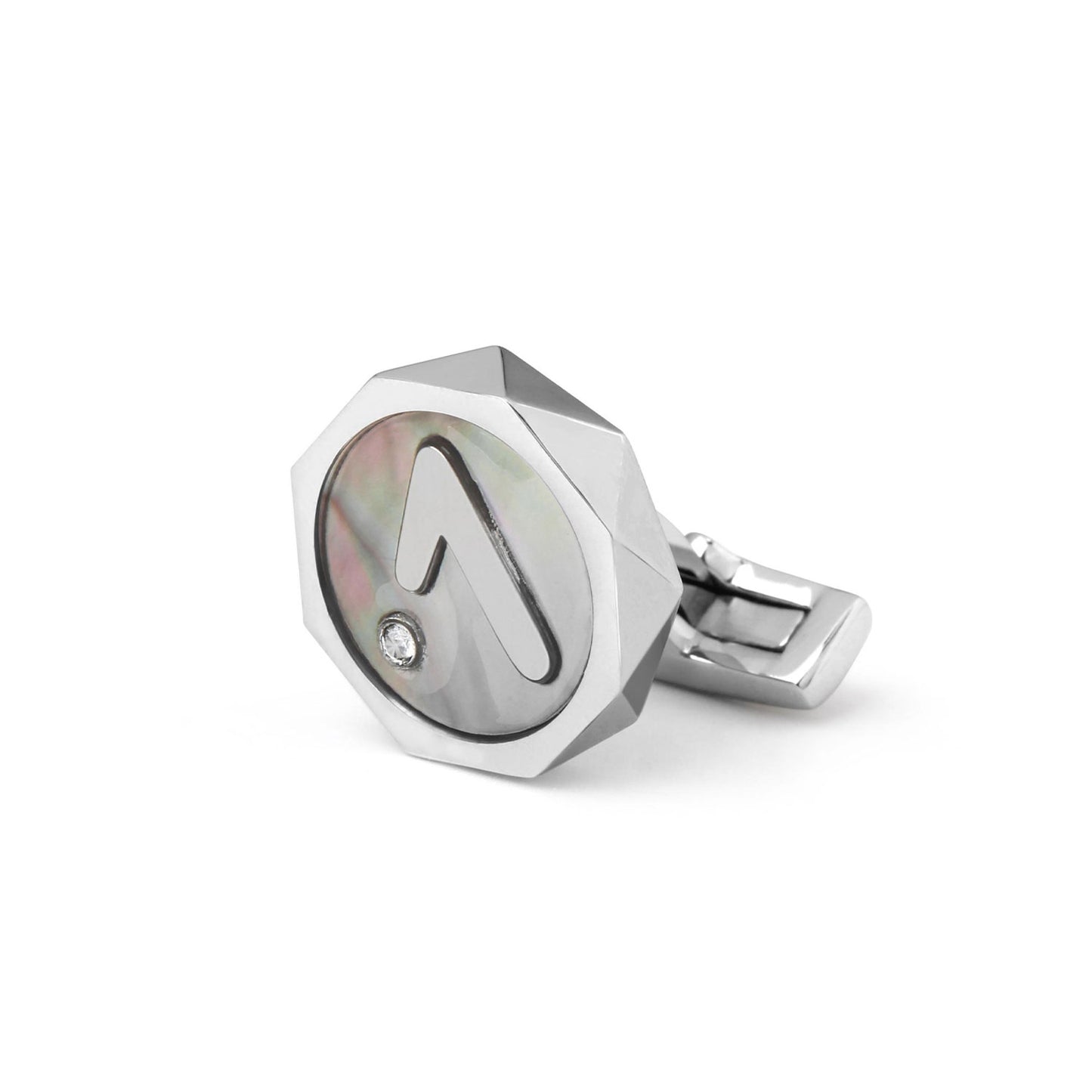Barents Sea Chart - butterfly shell inlaid 26 letter series cufflinks MM2237A-Z Select one only