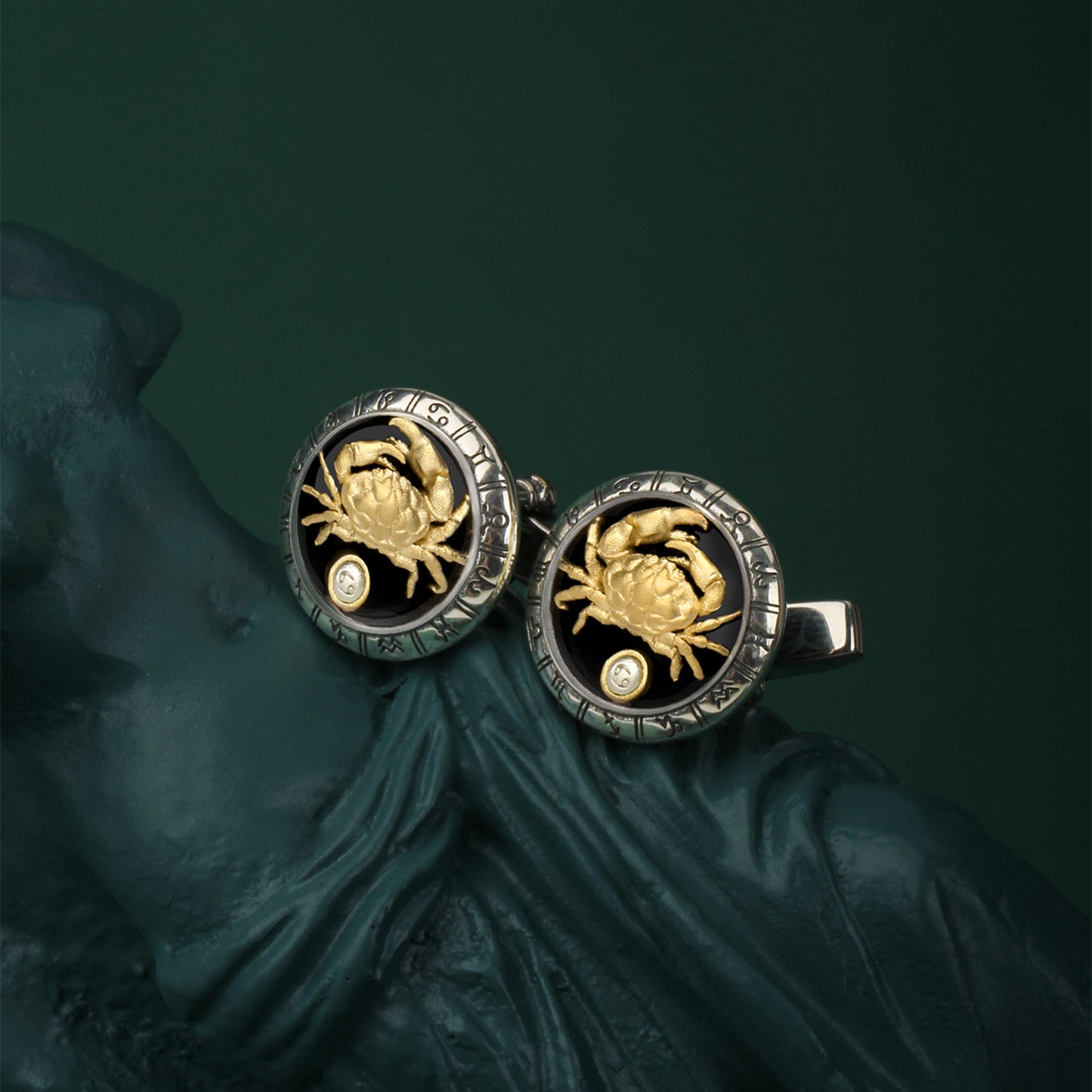 Astrology Cancer twelve constellations series 925 silver cufflinks MM2309S