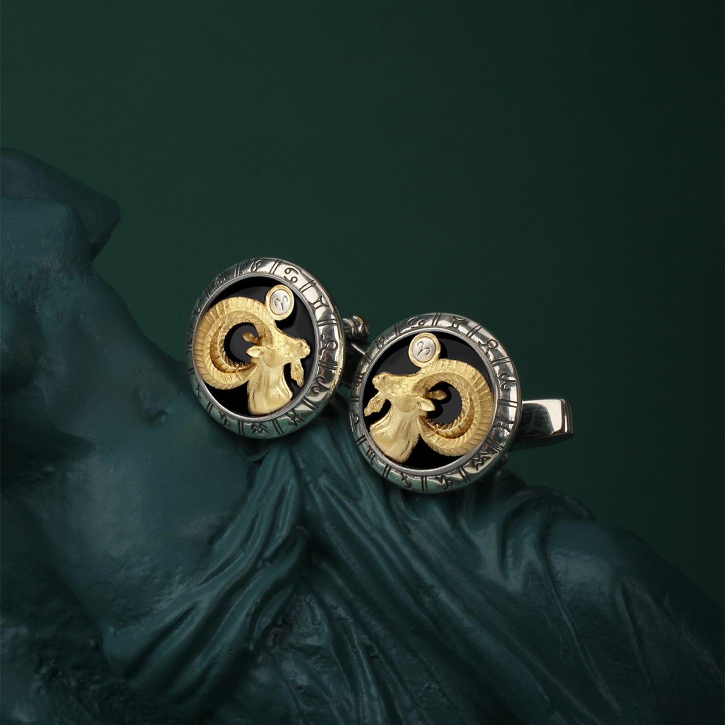 Astrology Aries twelve constellations series 925 silver cufflinks MM2307S