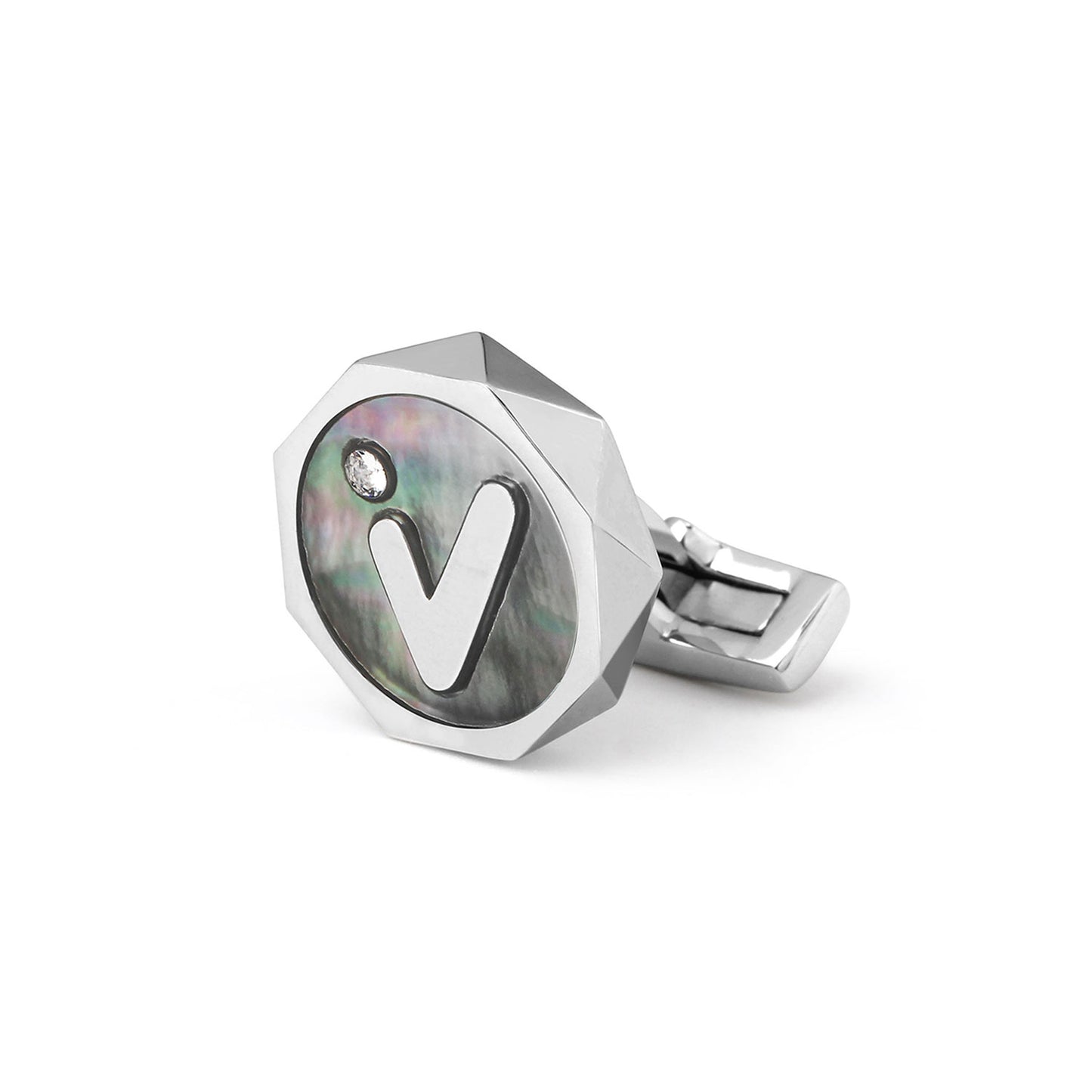 Barents Sea Chart - butterfly shell inlaid 26 letter series cufflinks MM2237A-Z Select one only